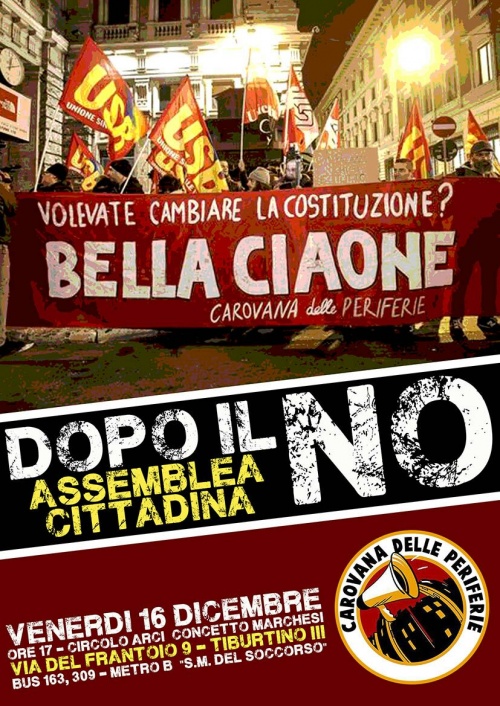 Assemblea cittadina dopo il No: venerdì al Tiburtino III, ore 17.30