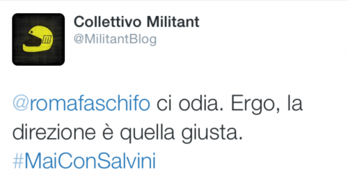 RomaFaSchifo contro #MaiConSalvini: ergo la direzione è giusta!