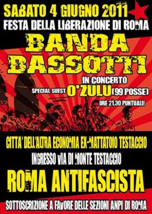 Festa della Liberazione di Roma – Domani Banda Bassotti feat O’Zulù in concerto