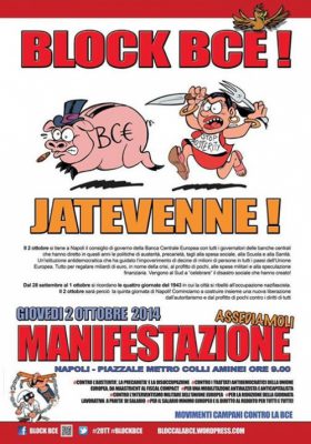 Contro UE e BCE, contro il governo PD e il neoliberismo monetarista: giovedì 2 ottobre tutti a Napoli!