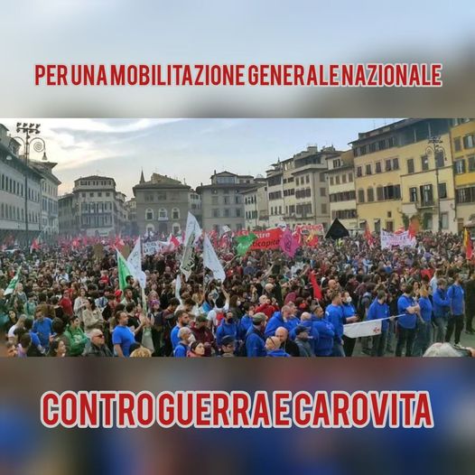 Per una mobilitazione generale nazionale contro guerra e carovita!